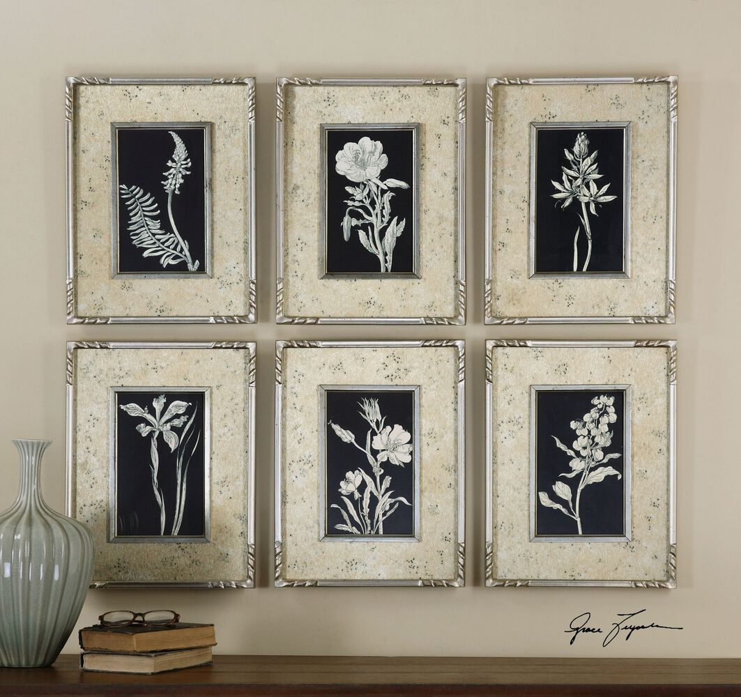 SixPiece Floral Printed Framed Wall Art Set Mathis
