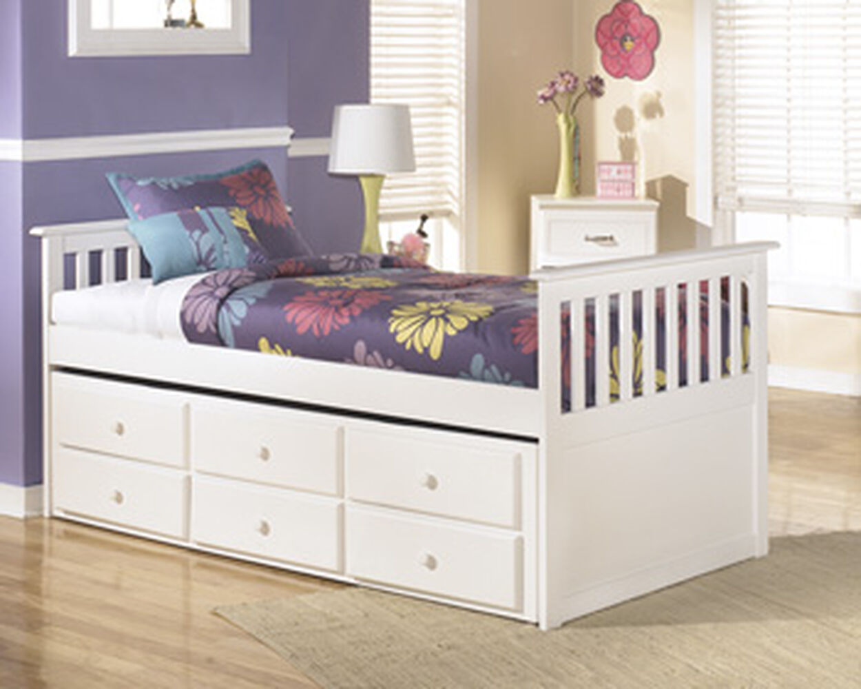 Casual Youth Twin Trundle Drawer Box in White | Mathis Brothers Furniture