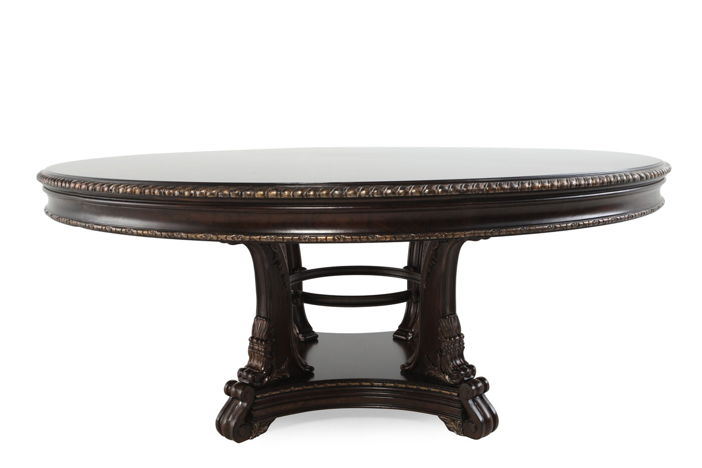 Traditional 72 Acanthus Leaf Carved Dining Table In Blackened