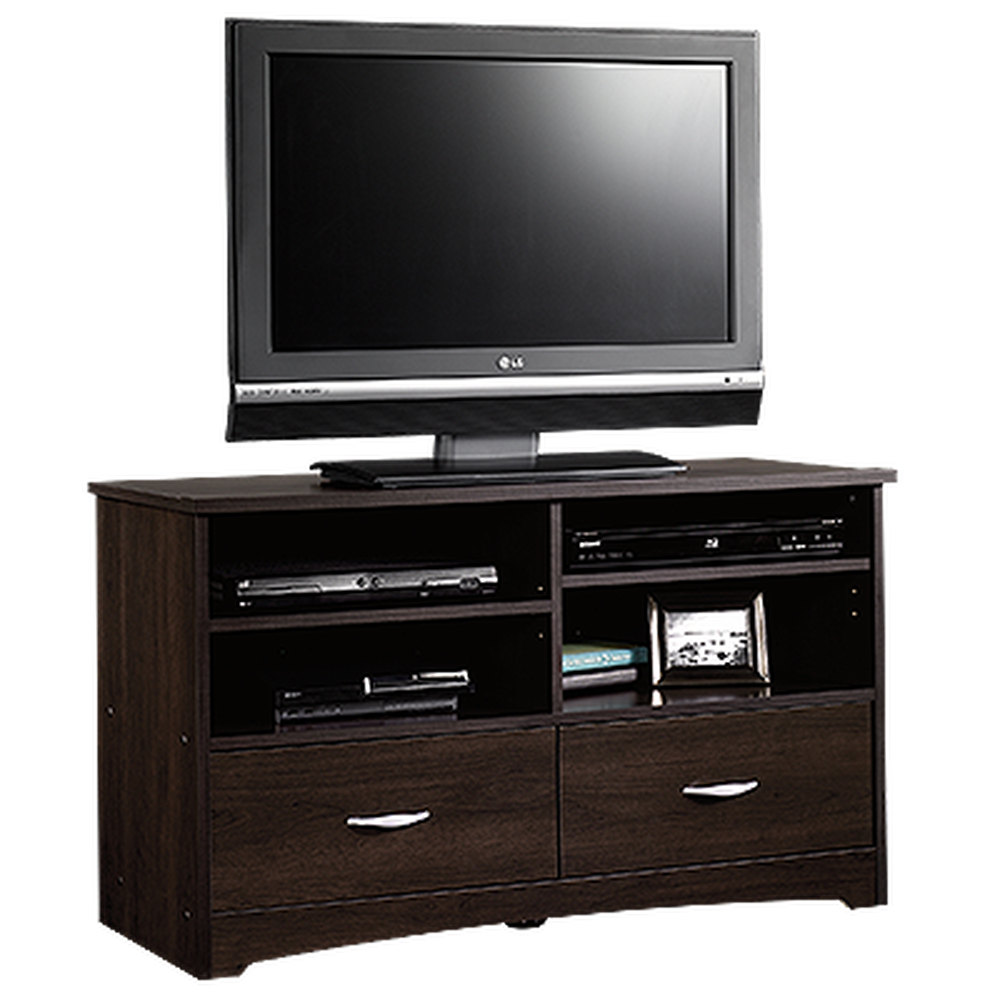 Two Drawer Casual TV Stand in Cinnamon Cherry | Mathis ...