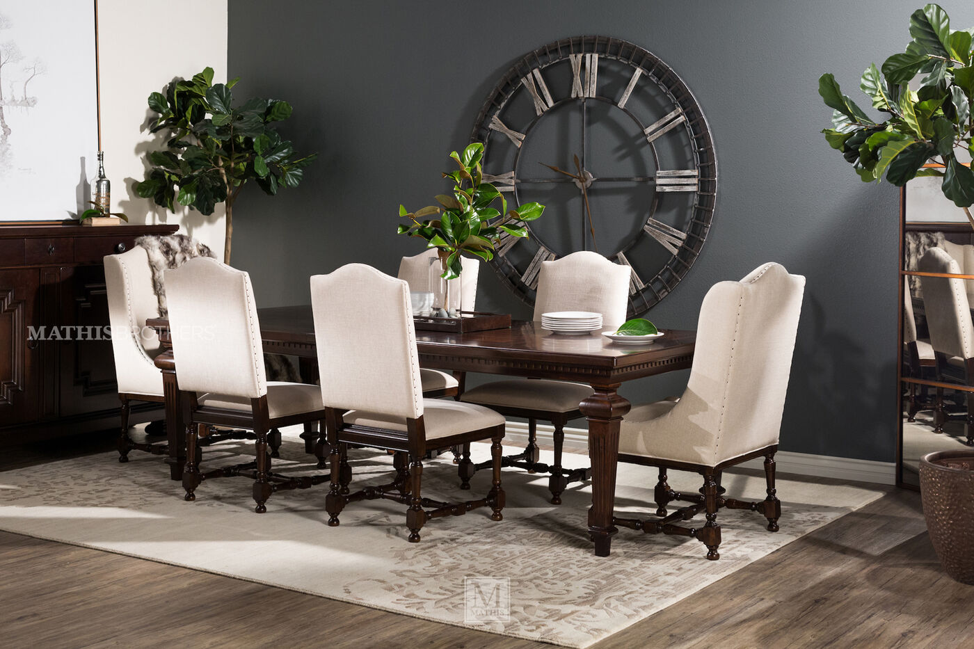 Traditional 81 To 101 Rectangle Extension Dining Table In Brown
