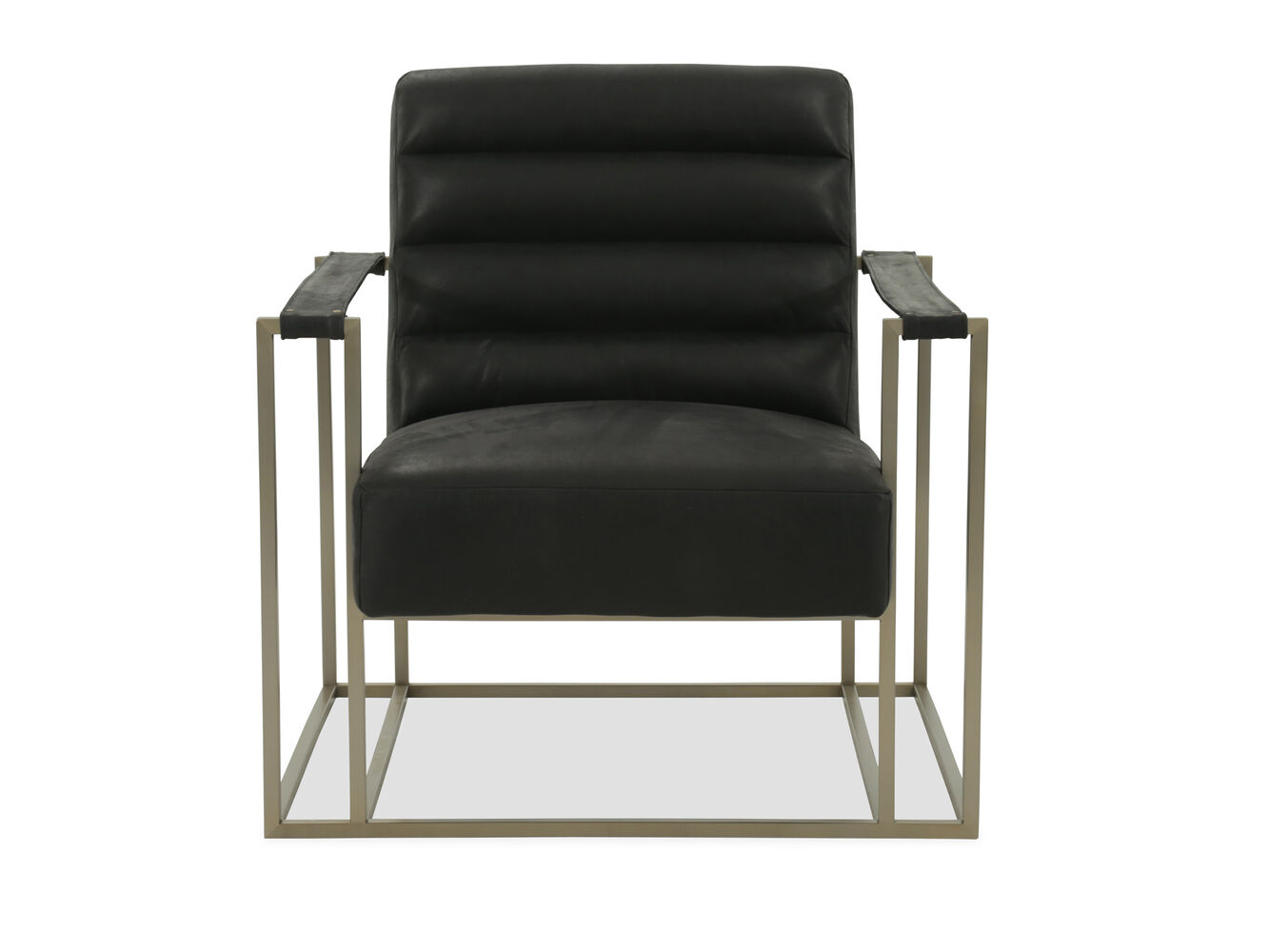Contemporary Leather 34" Accent Chair in Black | Mathis Brothers Furniture