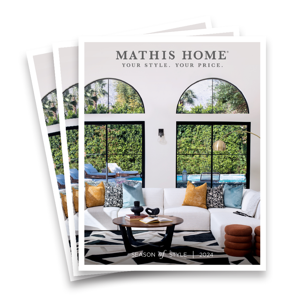 Magazine stack with modern style living room on cover