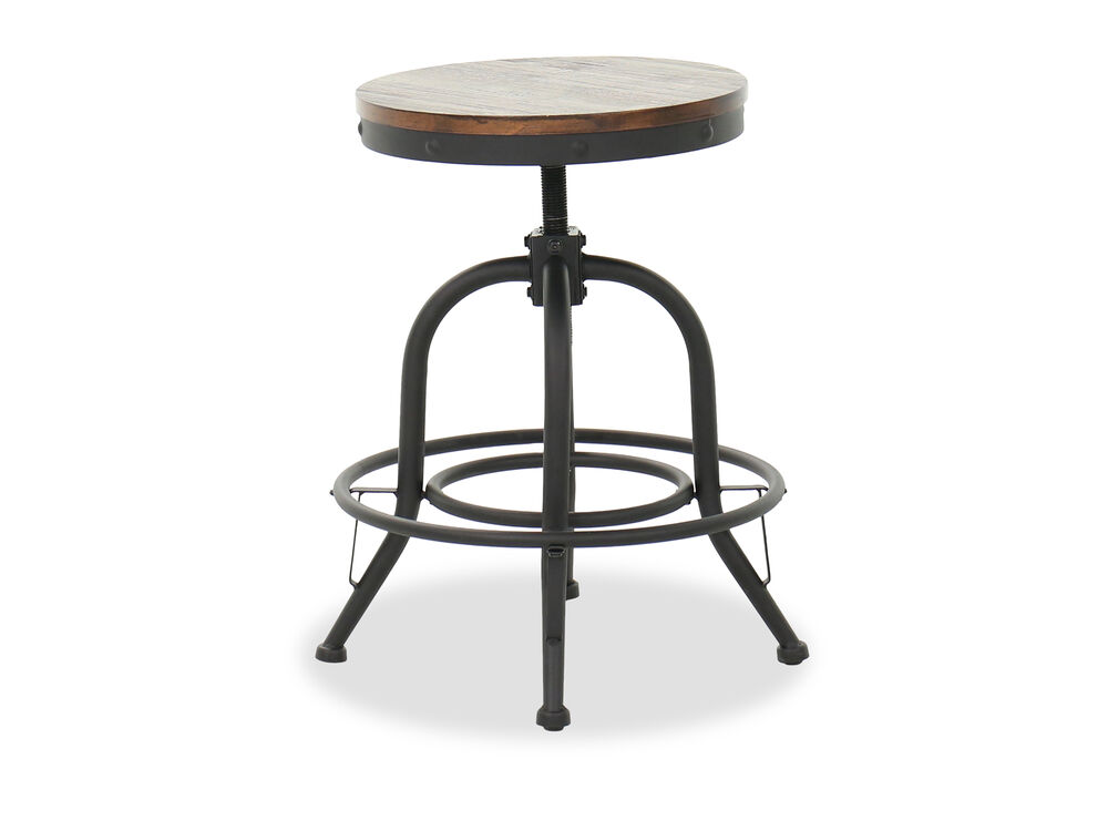 Industrial 24 Backless Swivel Barstool In Black Mathis Brothers