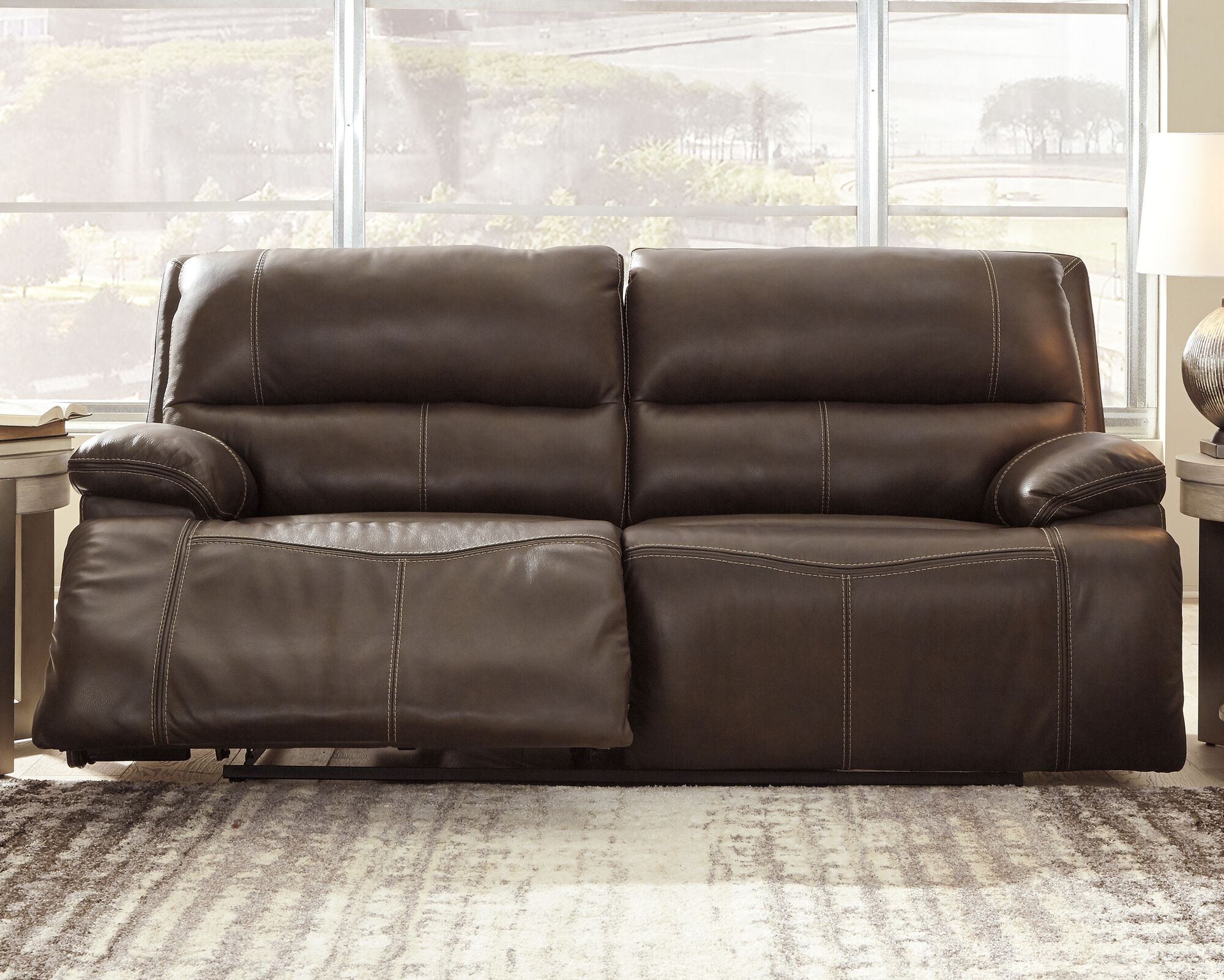 Ricmen Walnut 2 Seat Power Reclining Sofa Adjustable