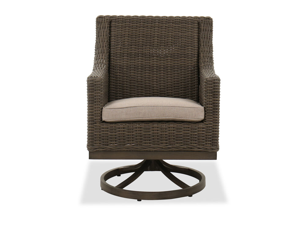Wicker Contemporary Patio Dining Swivel, Modern Outdoor Swivel Dining Chairs