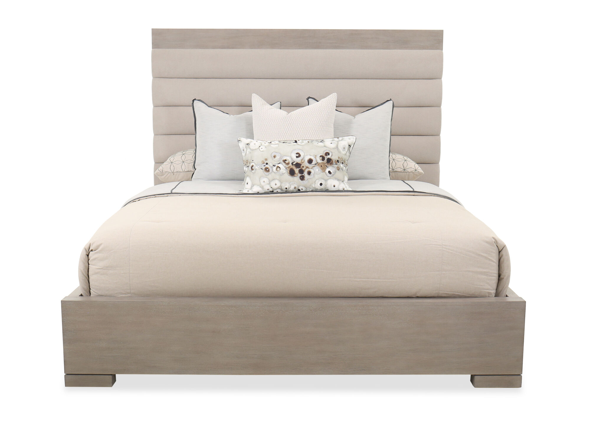 Transitional King Channel Tufted Bed, Transitional King Bed