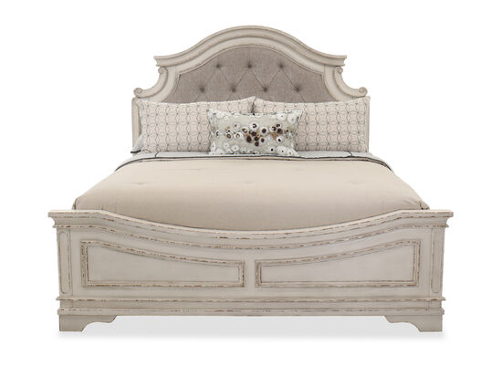 Realyn Queen Panel Bed in Chipped White