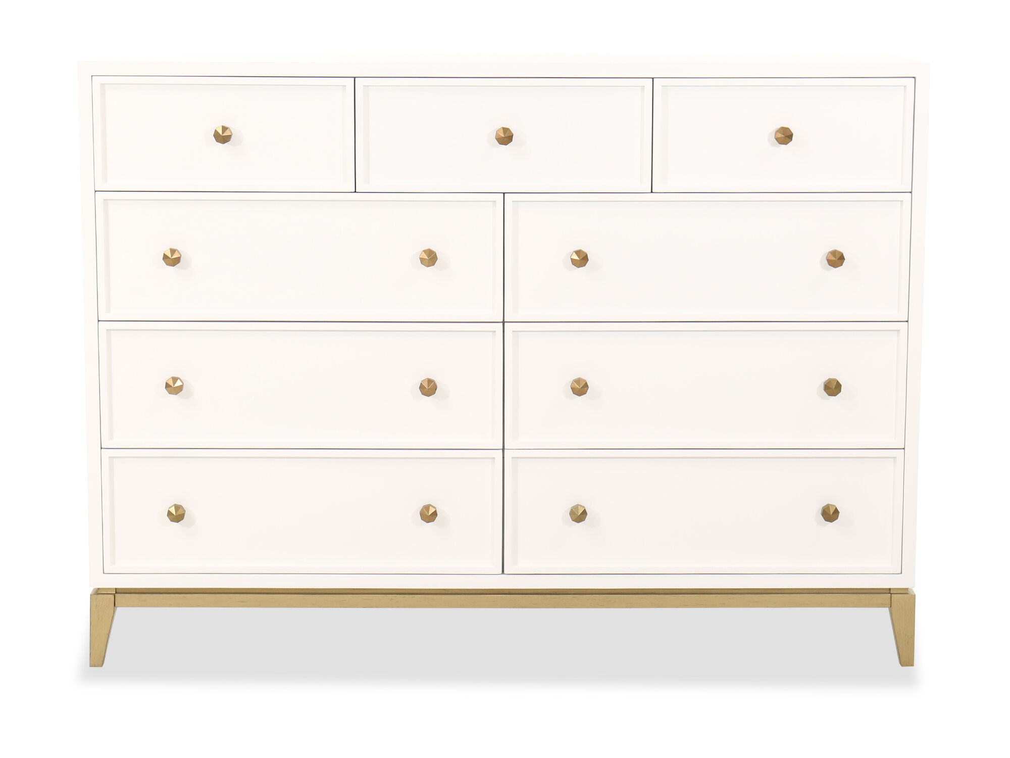 44 Contemporary Nine Drawer Dresser In White Mathis Brothers