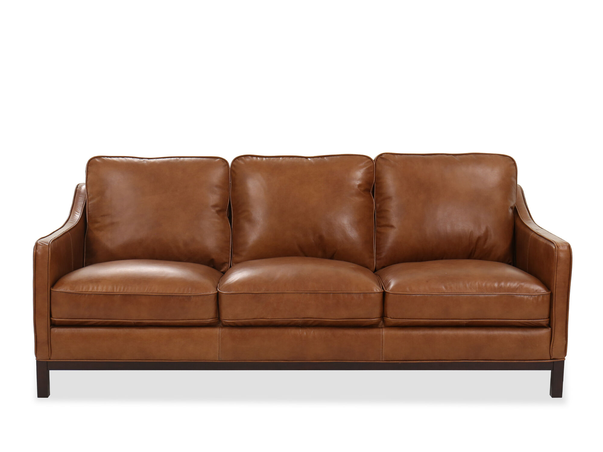 Casual Leather Sofa in Caramel Mathis Brothers Furniture
