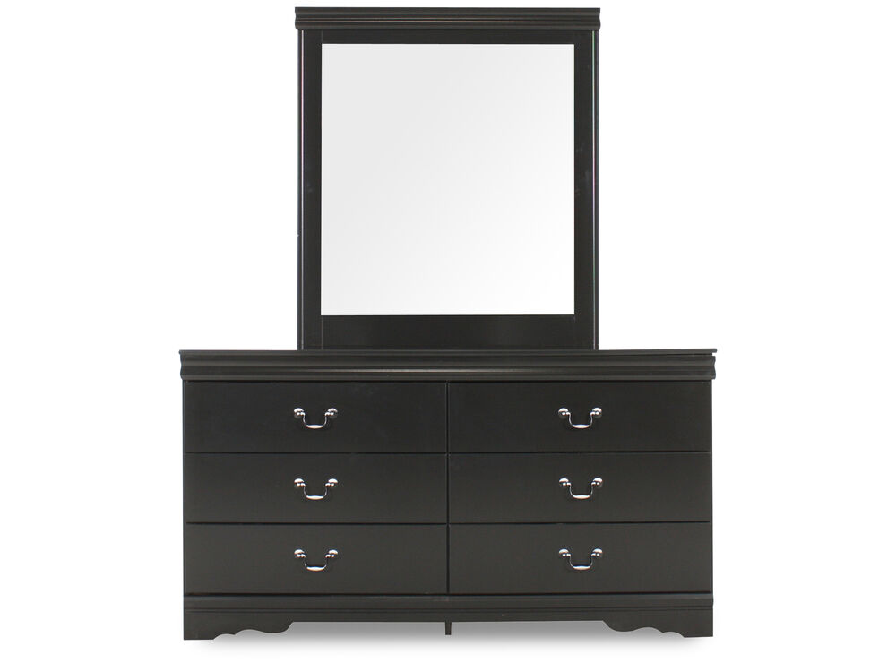 Six Drawer Solid Wood Youth Dresser And Mirror In Black Mathis