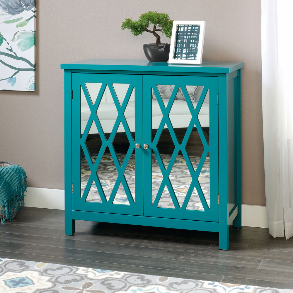 31 5 Mirrored Doors Contemporary Accent Storage Cabinet In