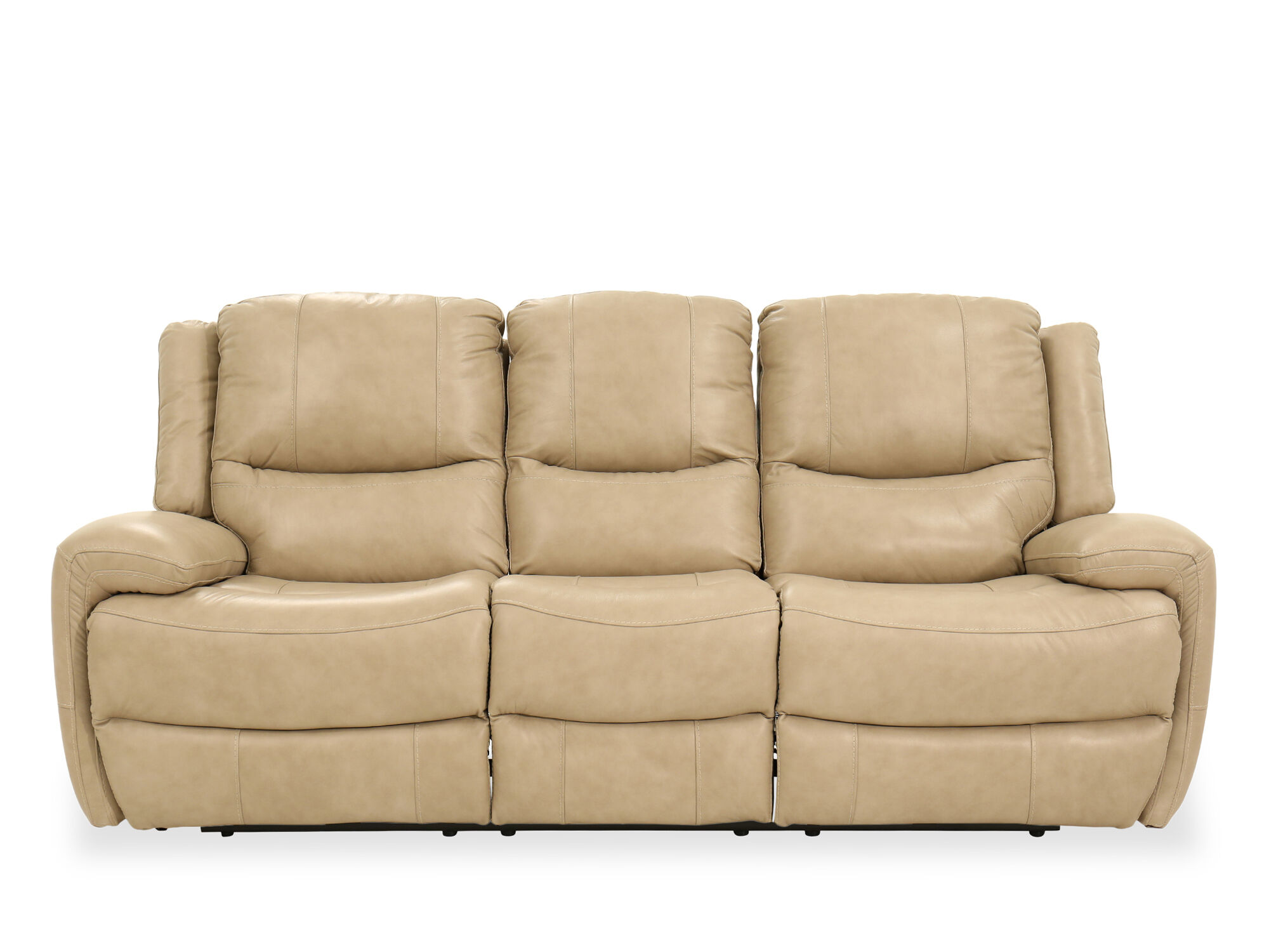 Leather Power Reclining Sofa In Stone, Tan Leather Recliner Sofa Set