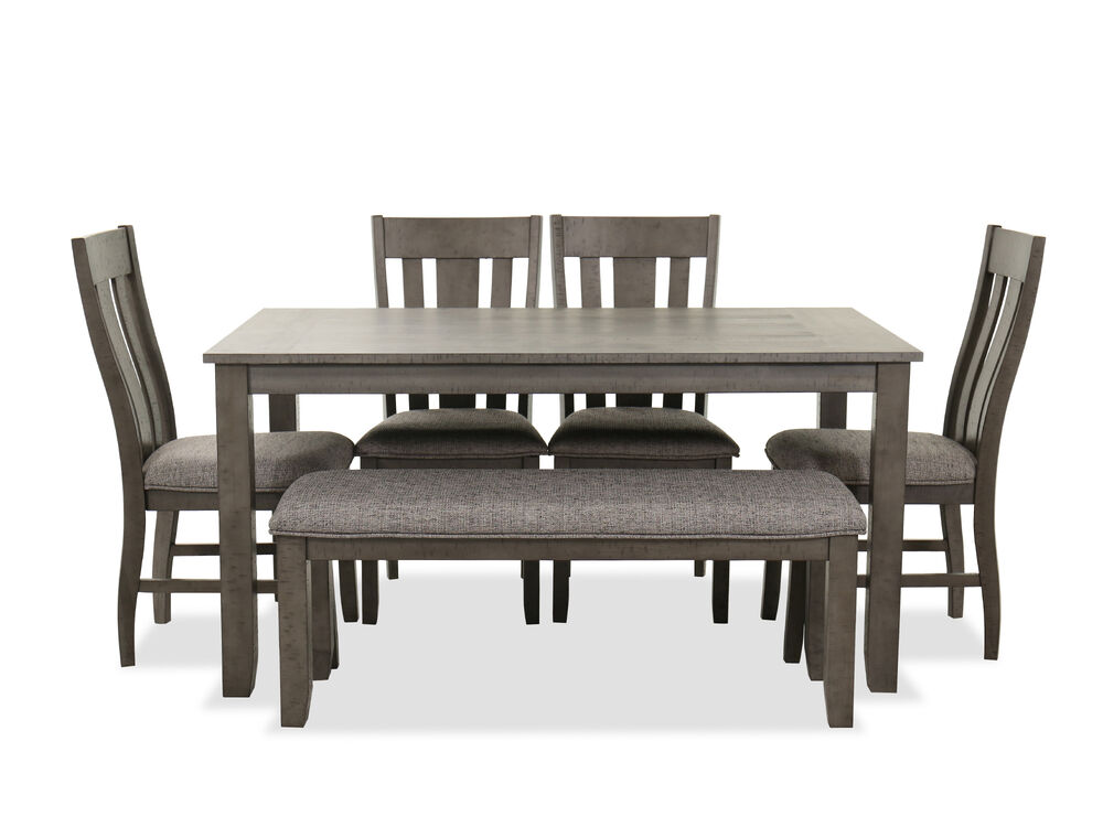 Six Piece Traditional Dining Set In Dark Gray Mathis Brothers