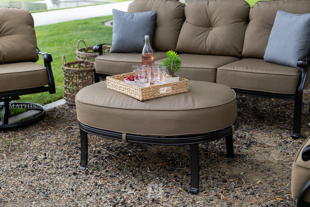 Contemporary Patio Oval Ottoman In, Laacke And Joys Outdoor Furniture