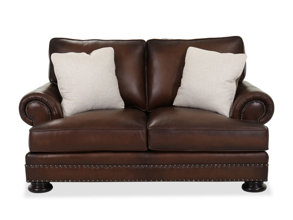 Leather 72 Loveseat In Brown Mathis, Bernhardt Foster Leather Sofa Replacement Cushions