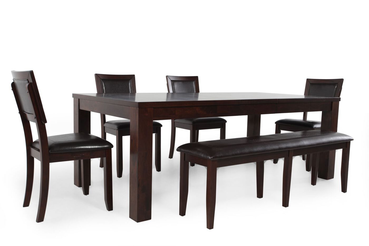 Six Piece Casual Rectangle Extension 84 To 100 Dining Set In