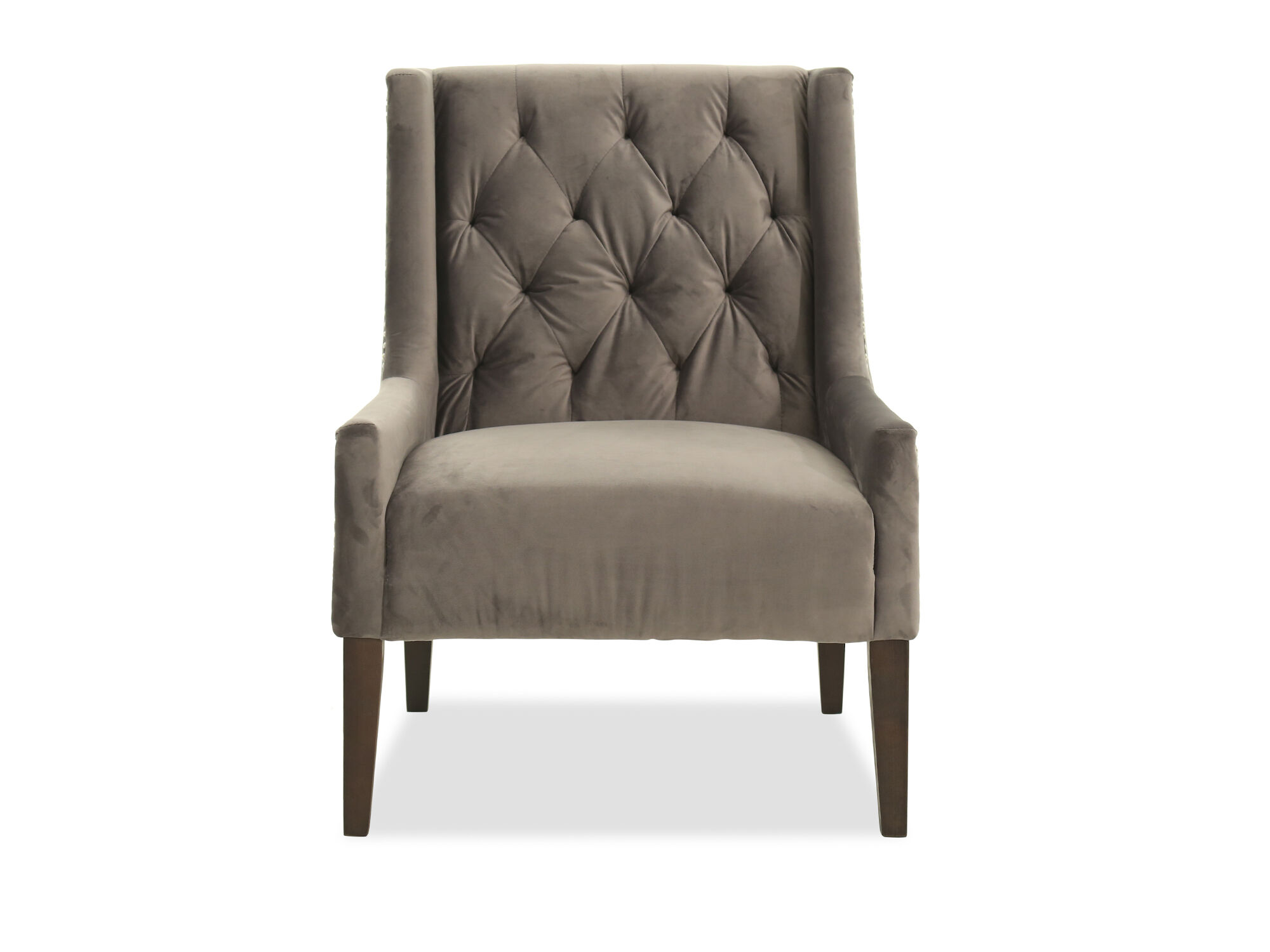 Velvet Tufted Casual 29" Accent Chair in Gray Mathis