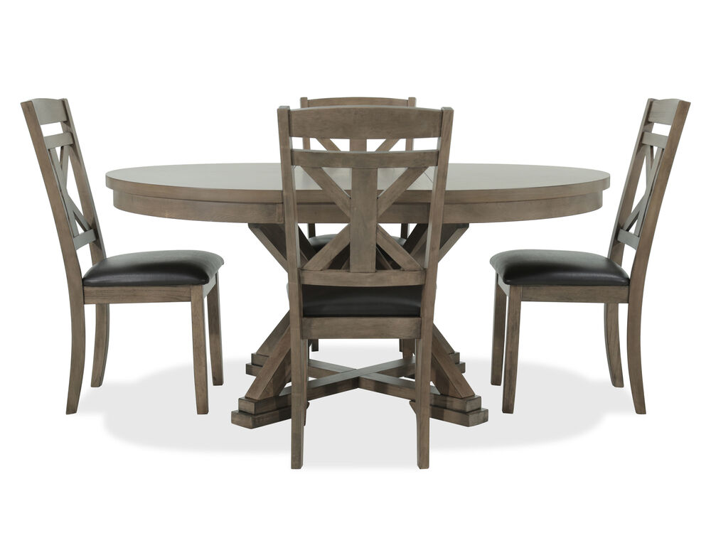 Five Piece Casual Round Expandable 48, Casual Round Dining Table And Chairs