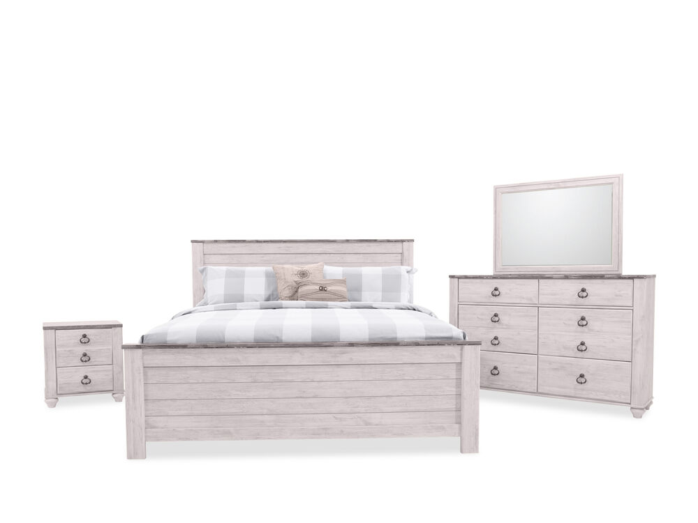 four-piece casual bedroom set in white | mathis brothers furniture