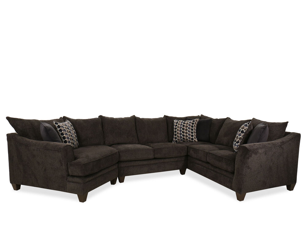 Three Piece Transitional 158 Sectional In Albany Slate Mathis Brothers Furniture - Simmons Upholstery Albany Slate Sofa And Loveseat Set