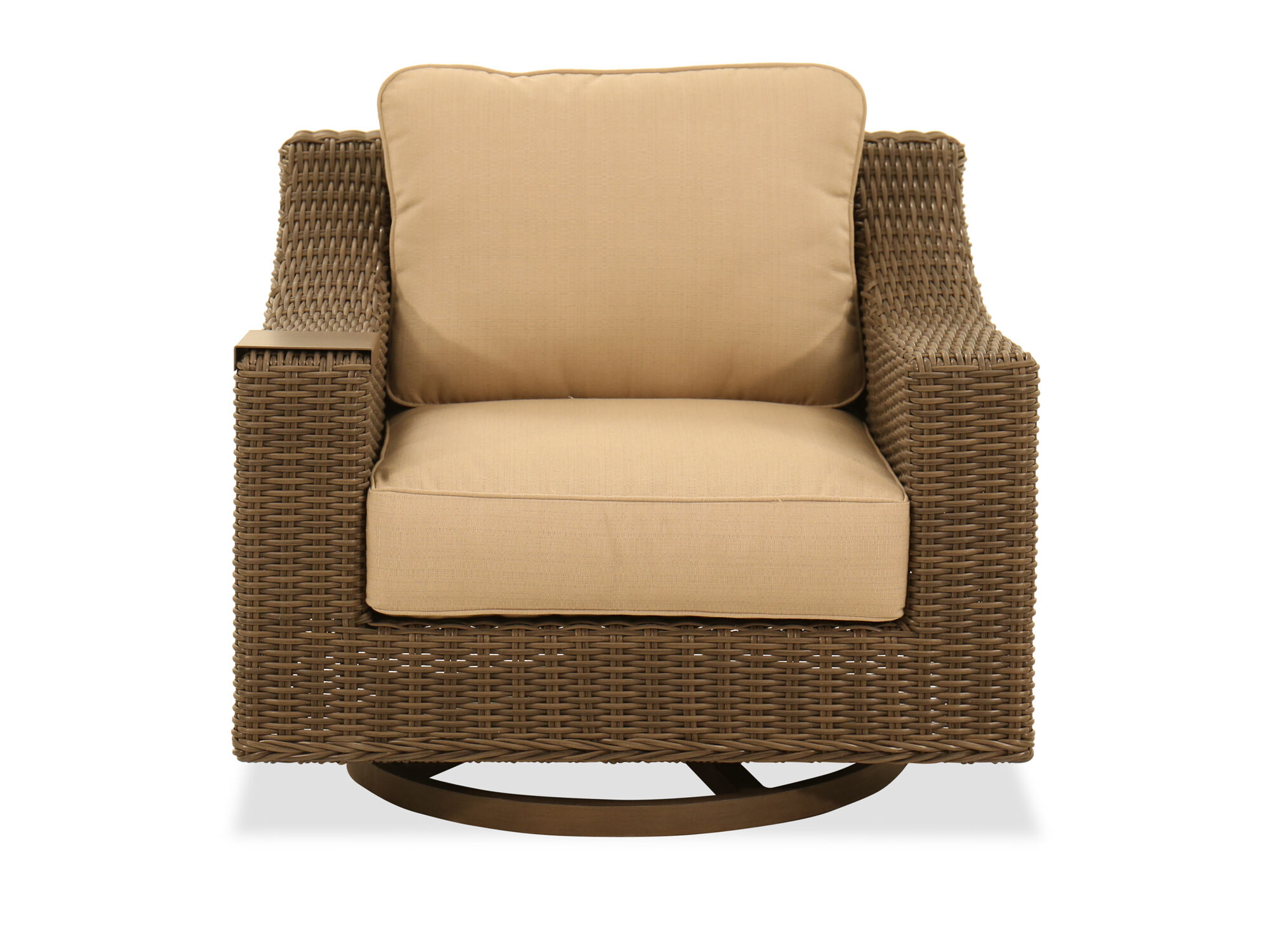 Swivel Glider Club Chair in Aged Teak | Mathis Brothers ...