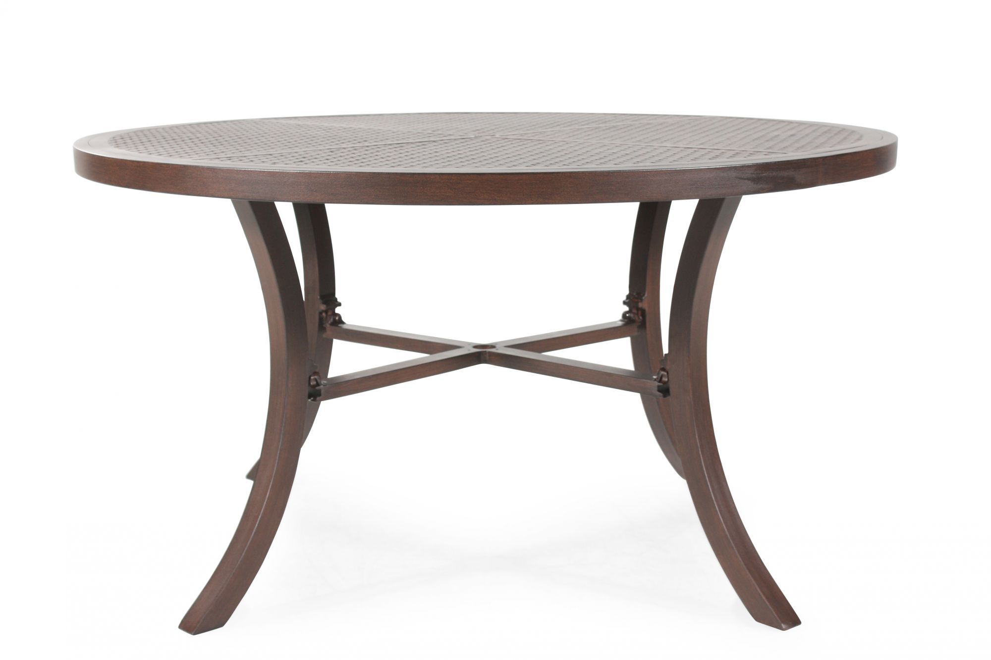 Round Aluminum Patio Dining Table in Dark Brown | Mathis Brothers Furniture