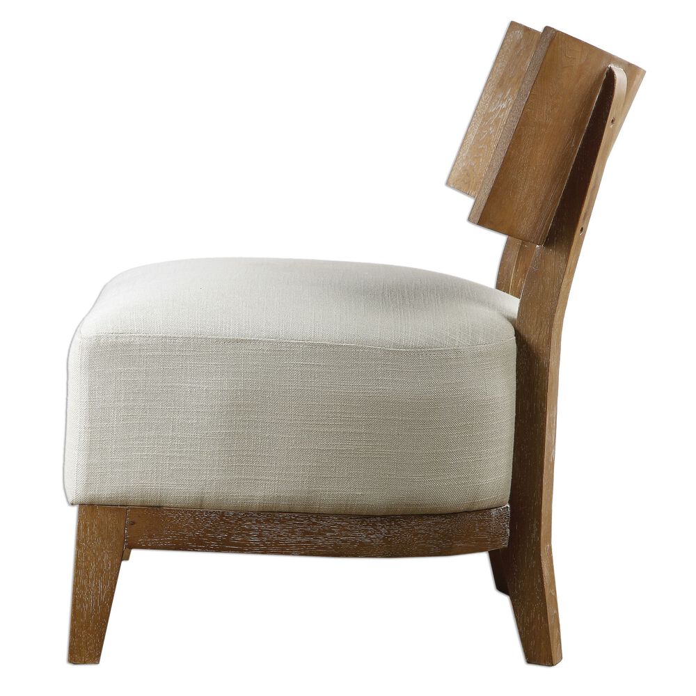 Whitewashed 25" Armless Chair in OffWhite Mathis