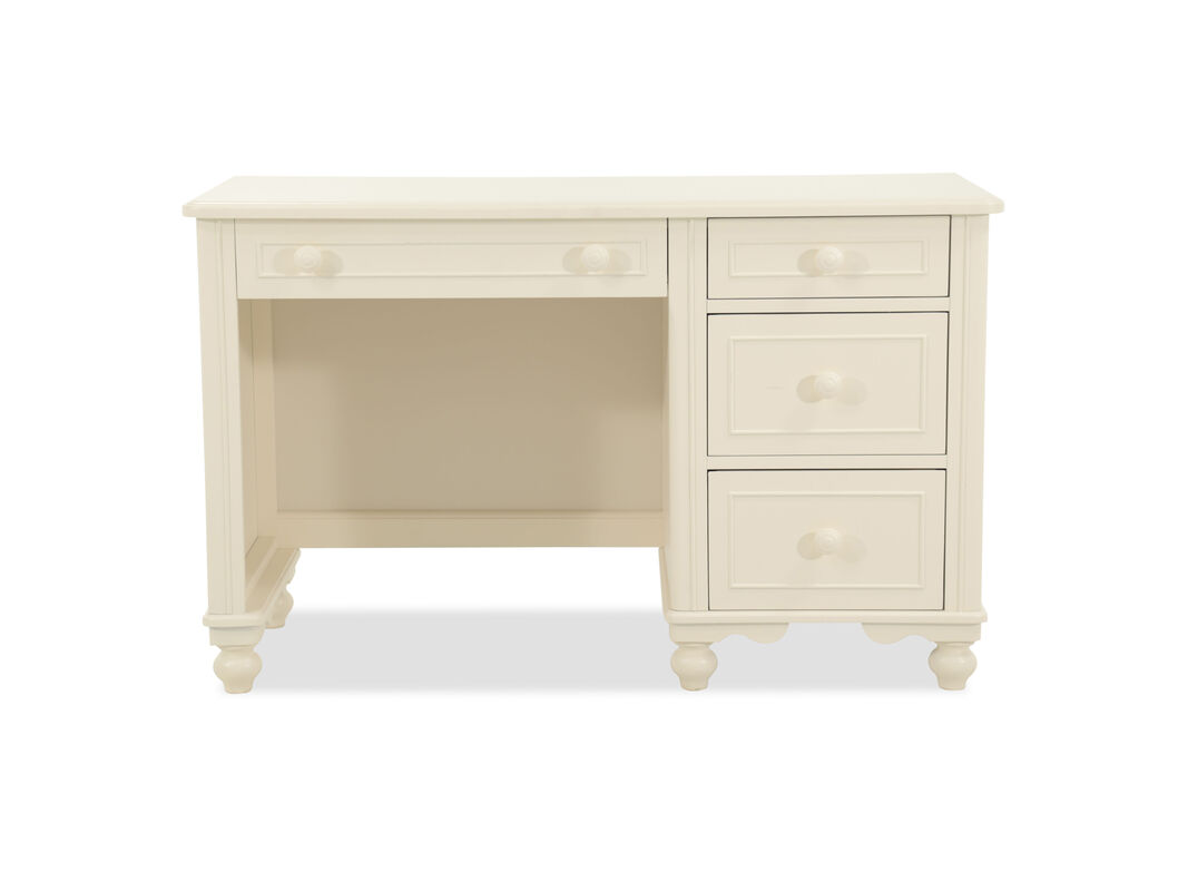Four Drawer Transitional Desk In White Mathis Brothers Furniture