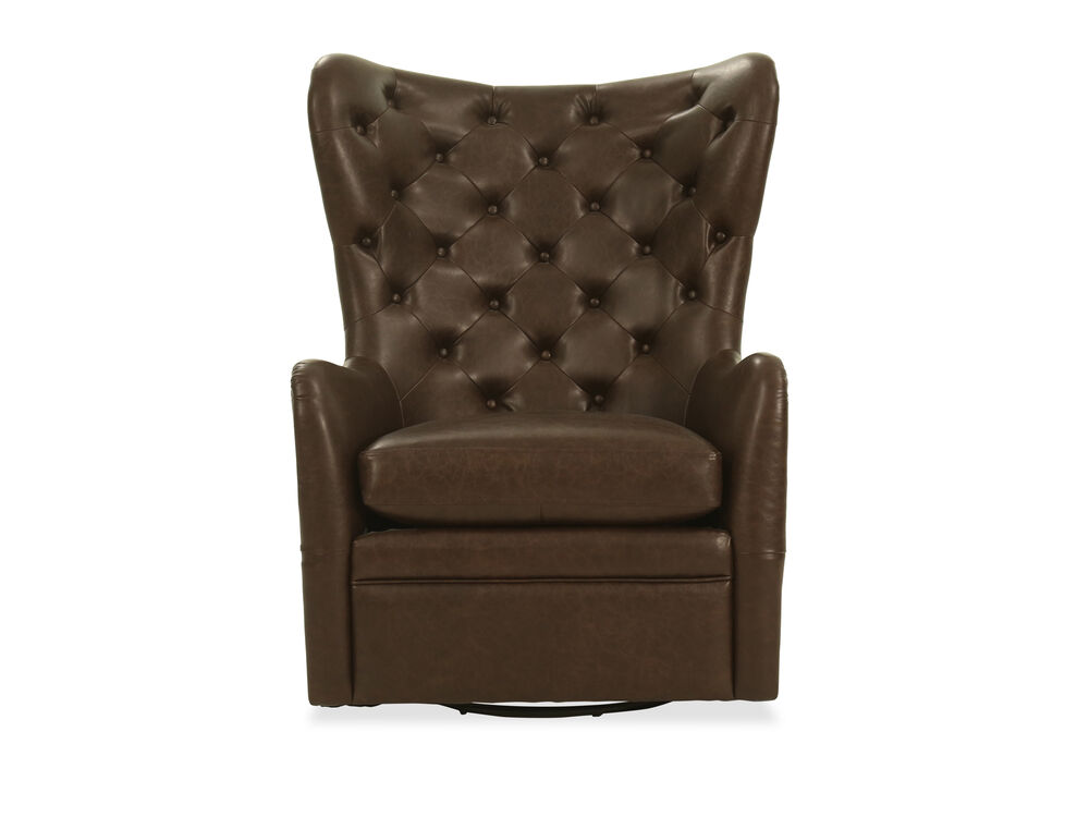 On Tufted Wingback Glider Chair In, Leather Glider Chairs