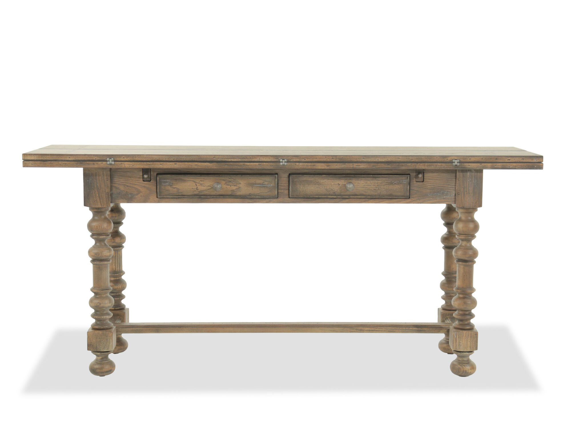 Flip Top Traditional Console Table in Brown | Mathis Brothers Furniture