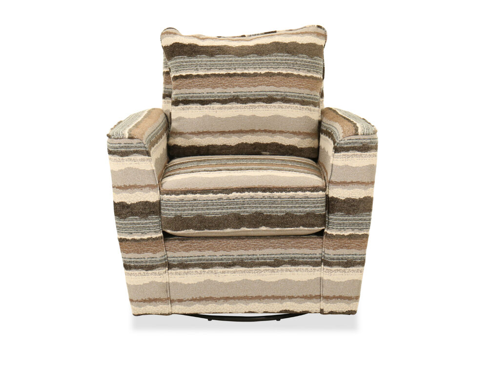 Contemporary Patterned Swivel Accent, Swivel Accent Chair With Arms