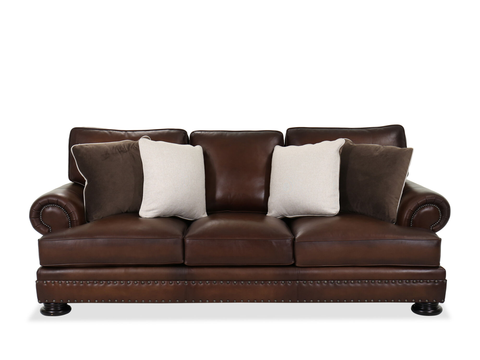 Leather 98 Sofa In Brown Mathis, Bernhardt Leather Couch