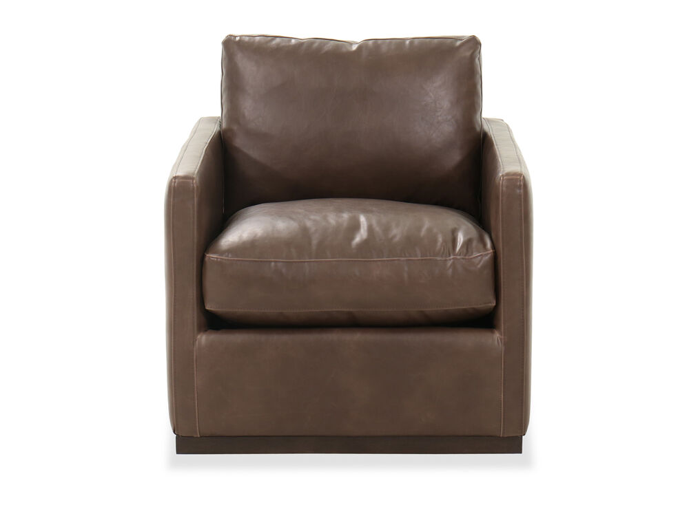 Leather 30 Swivel Club Chair In, Leather Swivel Club Chair