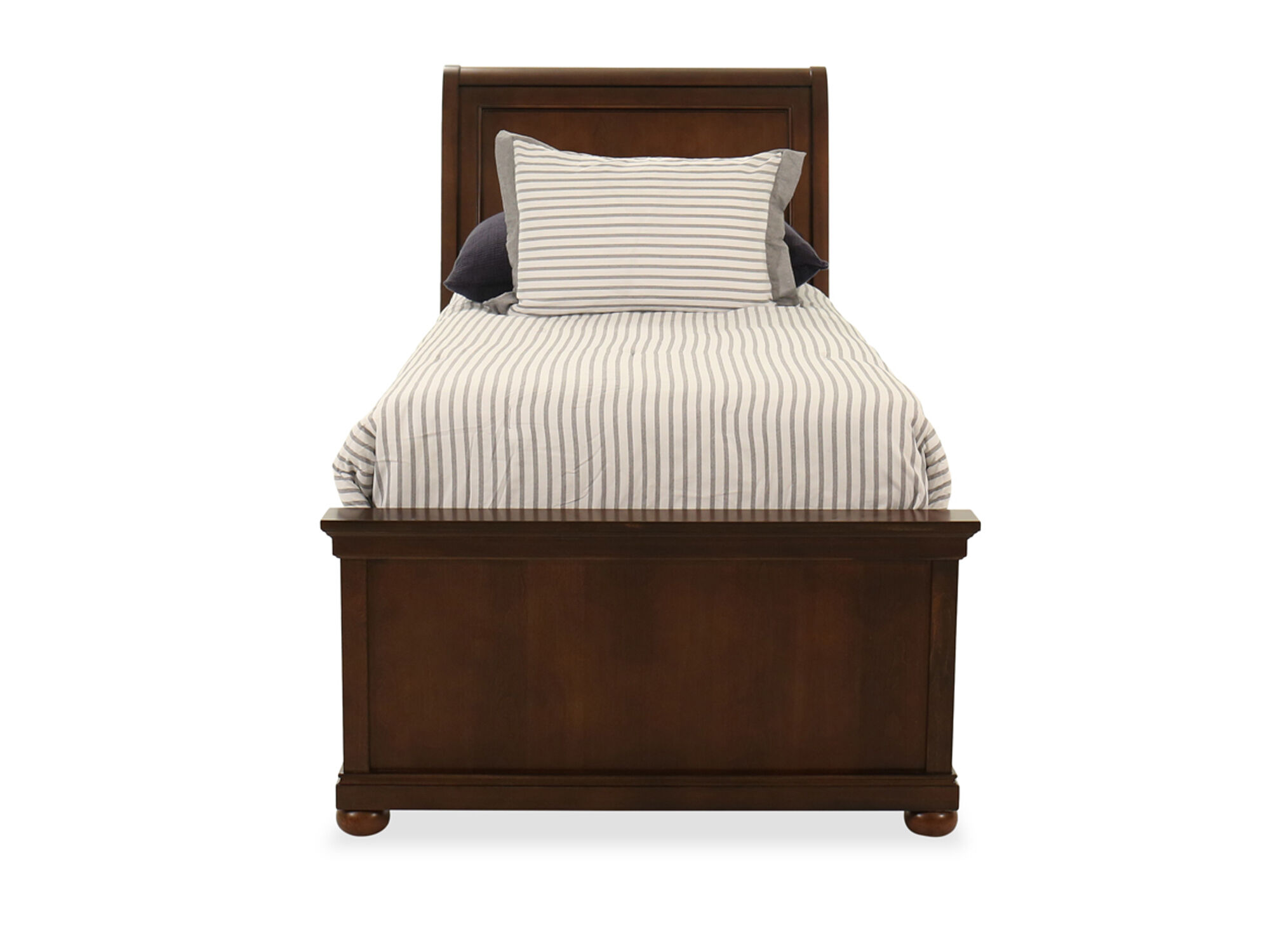 Wood 52 Youth Sleigh Bed In Cherry, Twin Bed Frame Furniture Row