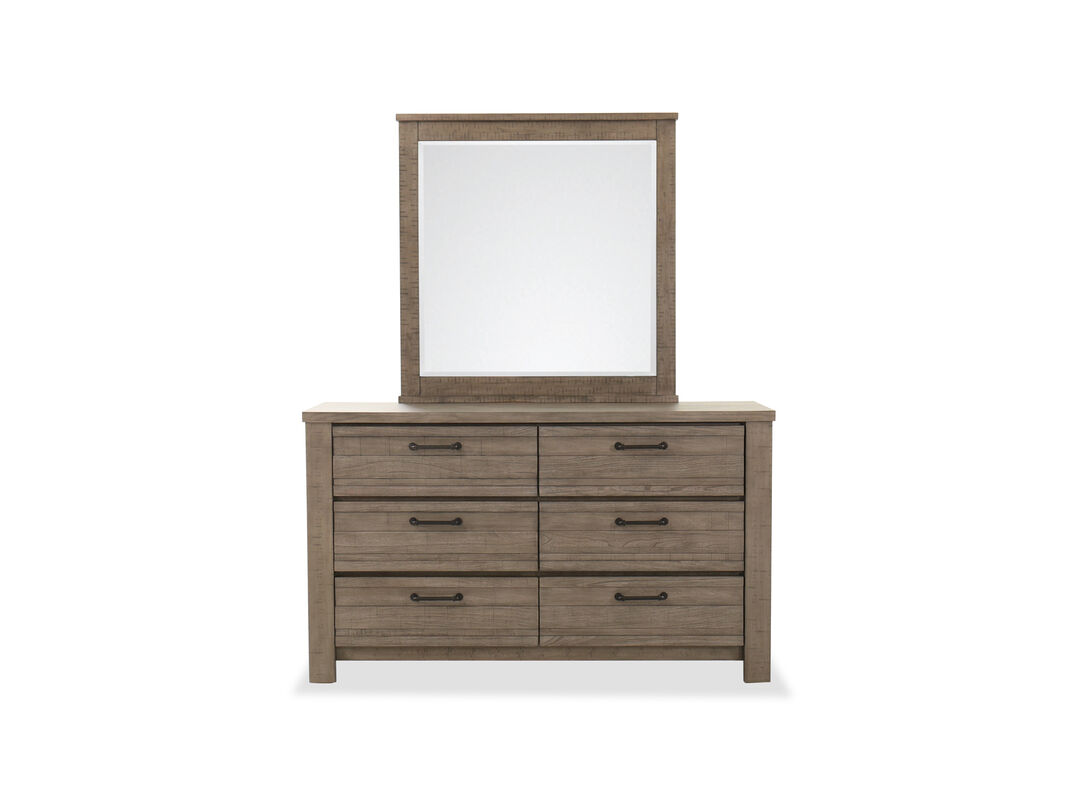 Two Piece Dresser And Mirror Set In Grey Mathis Brothers Furniture