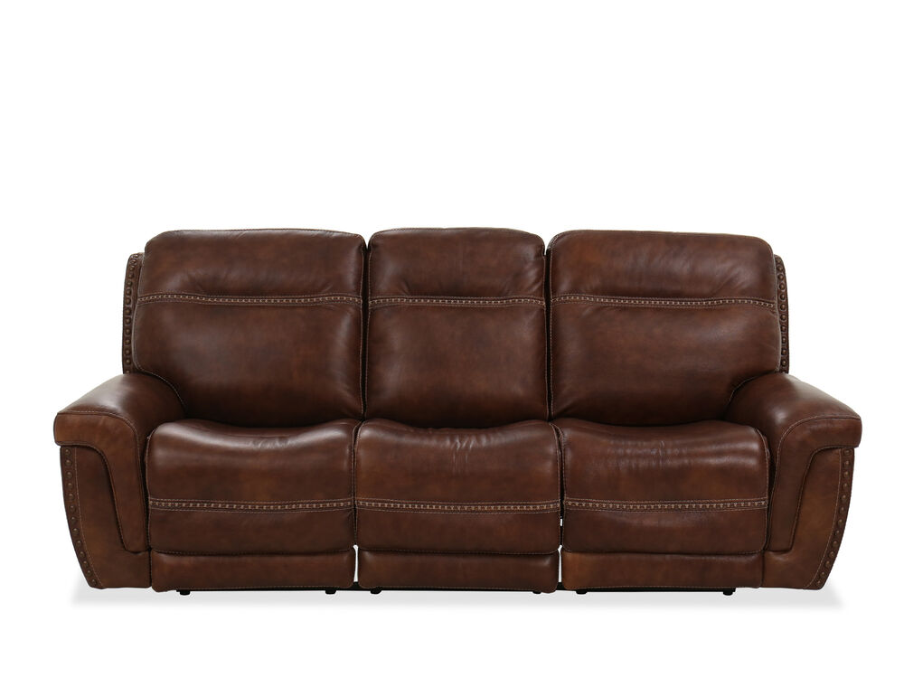 Nailhead Accented Leather Power, Nailhead Leather Sofa Recliner