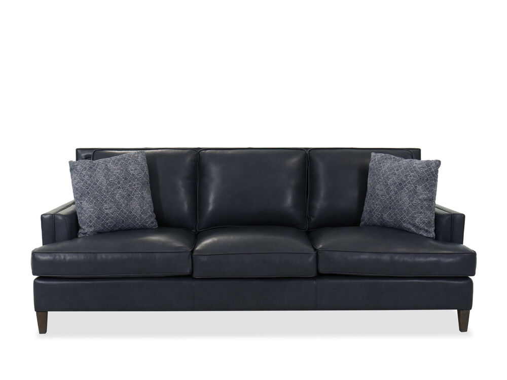 Leather 91 Sofa In Gray Mathis, Bernhardt Leather Sofas