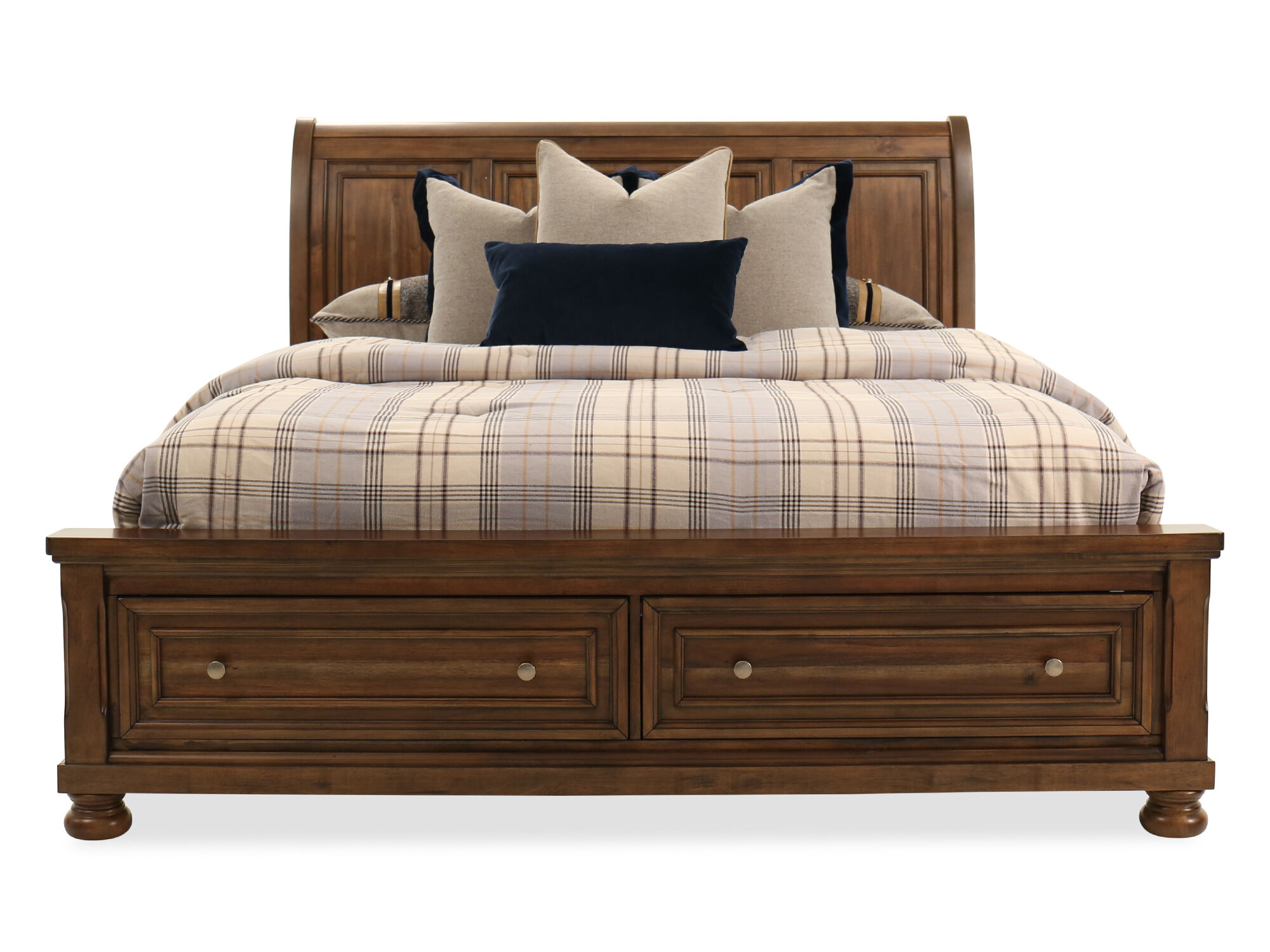 57 Transitional Paneled Sleigh Storage, Townser King Sleigh Bed