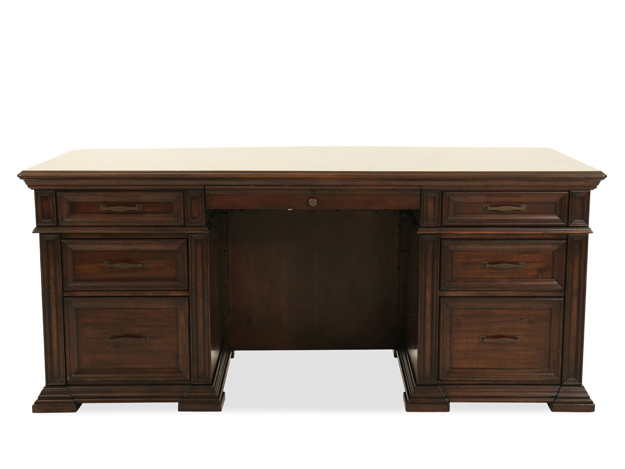 74 Traditional Executive Desk In Dark Brown Mathis Brothers