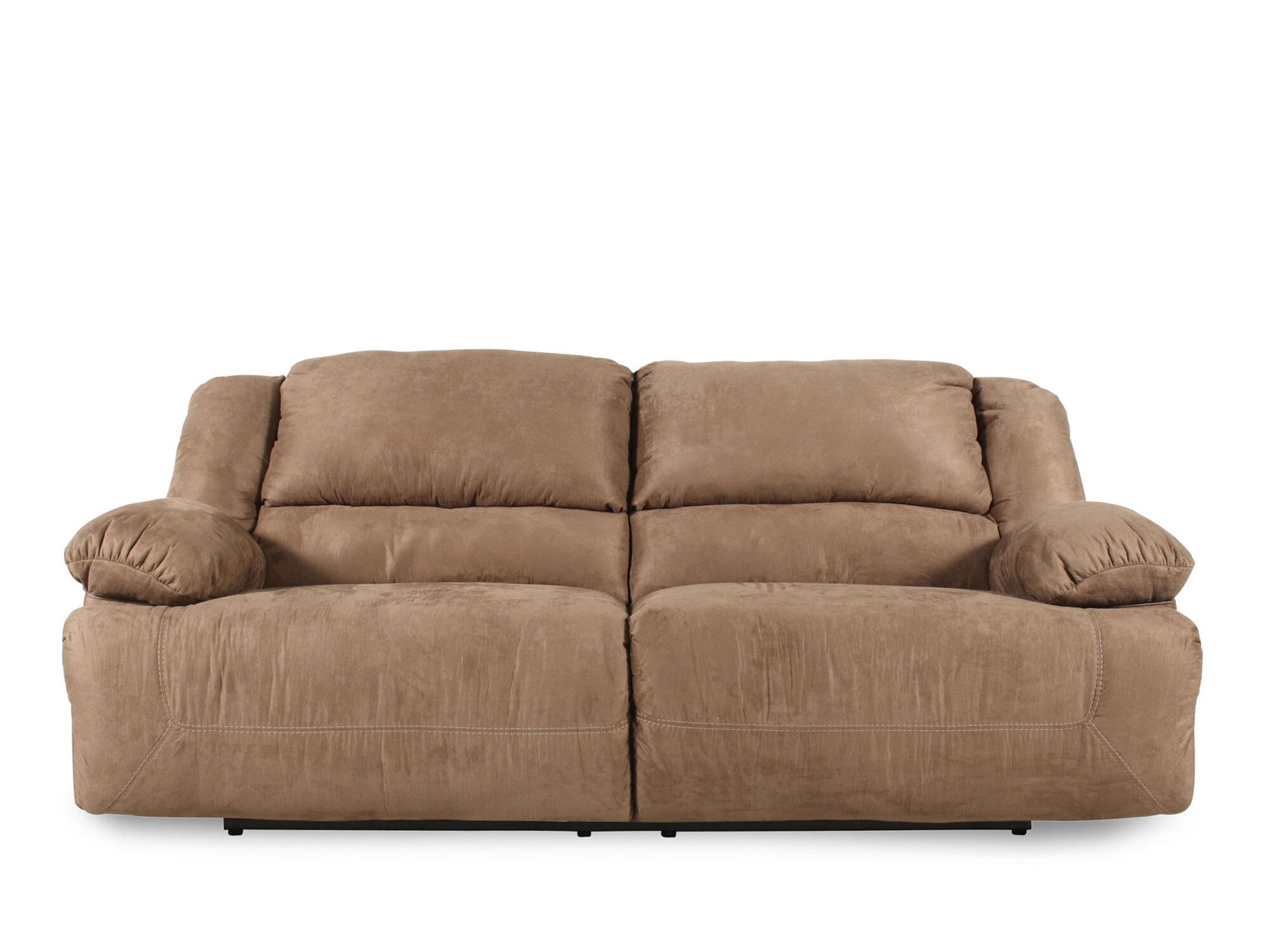 Contemporary Microfiber 96" Reclining Sofa in Mocha