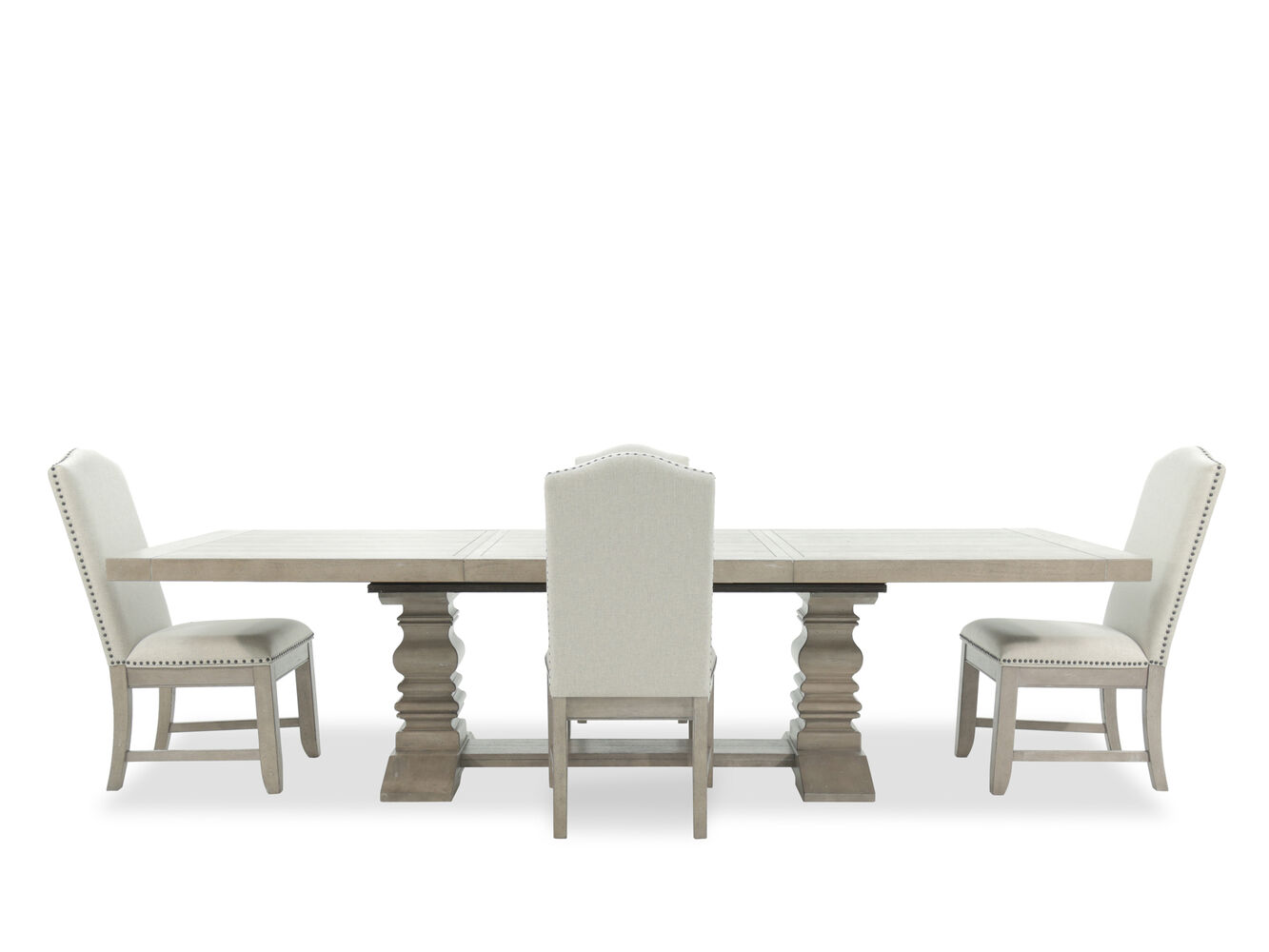 Five Piece Nailhead Trimmed Traditional 25 Dining Set In Light