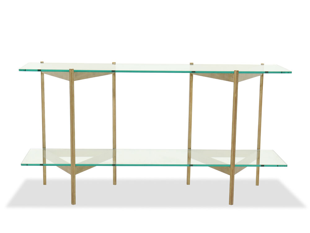 Contemporary Sofa Table In Gold Mathis Brothers Furniture