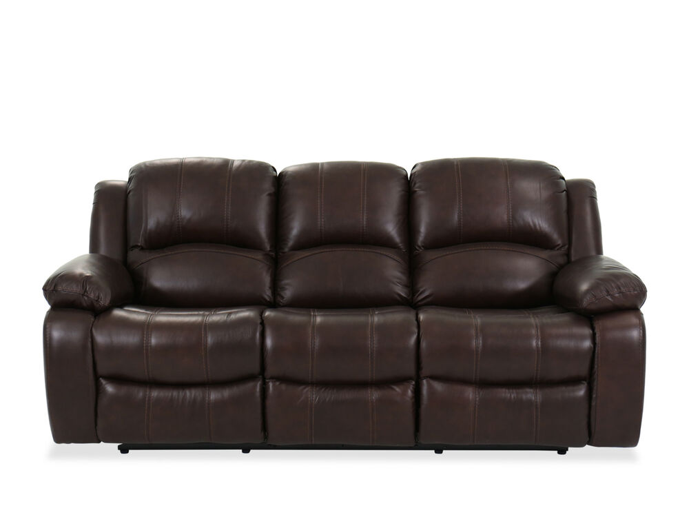 84 Leather Reclining Sofa In Chocolate, Leather Reclining Couch