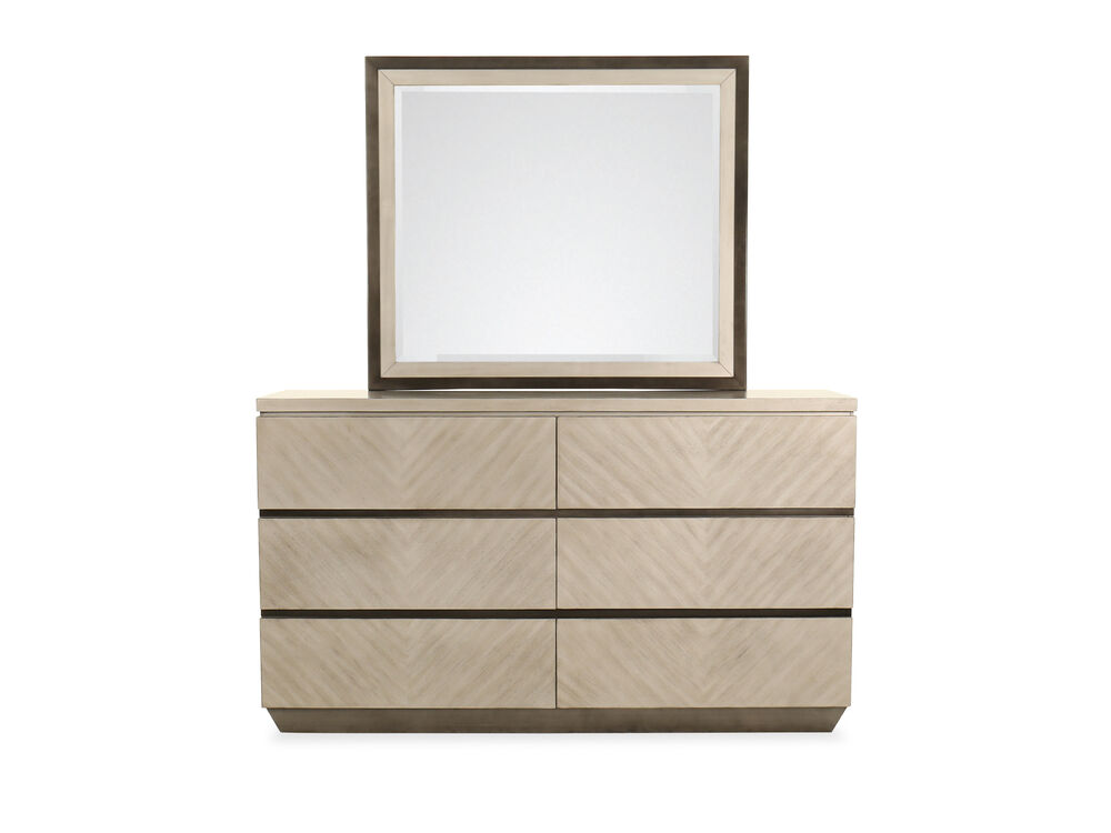 Two Piece Casual Dresser And Mirror In Brown Mathis Brothers