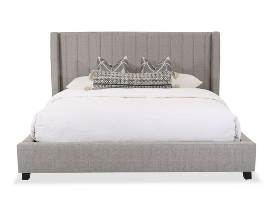 Transitional Tufted Panel Bed In Grey, Mathis Brothers Queen Beds