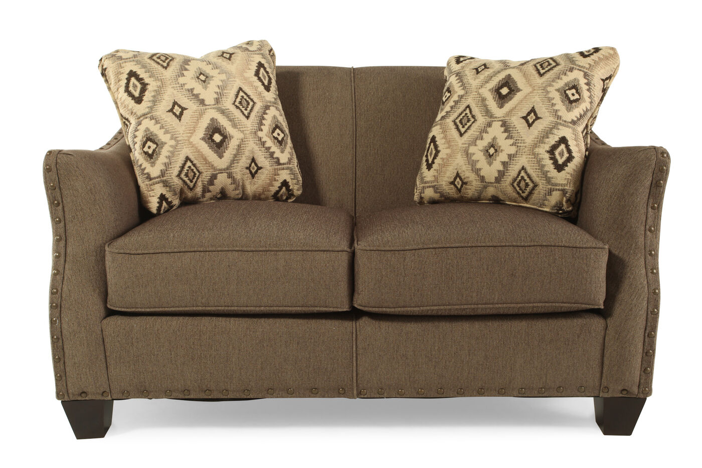 Textured Contemporary 54 5 Loveseat In Chocolate Mathis