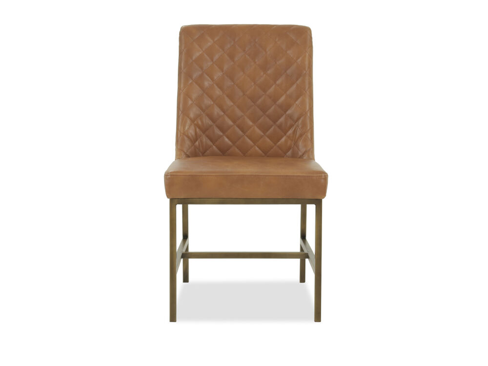 Leather 20 Tufted Dining Chair In, Caramel Color Dining Chairs