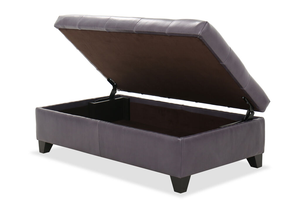 53 Contemporary Leather Storage, Contemporary Leather Storage Ottoman