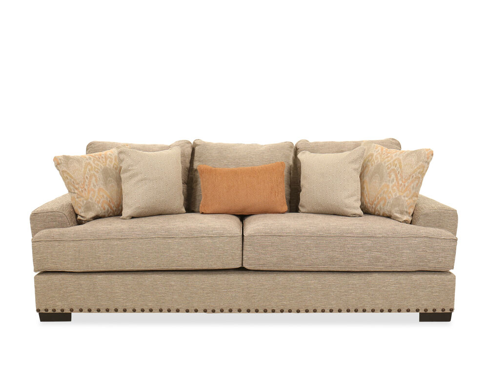 Nailhead-Trim Casual Sofa in Brown | Mathis Brothers Furniture